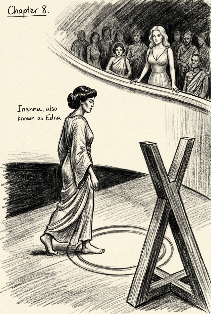 Inanna's Ascension: the granite altar and bronze sconces of the inner sanctum